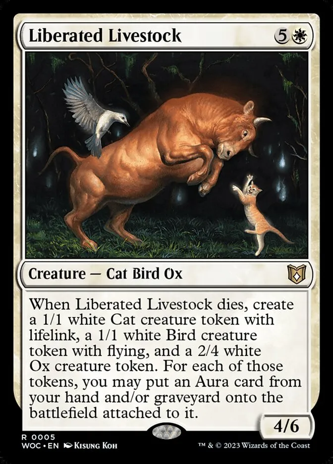 2023 Wilds of Eldraine Commander Liberated Livestock rare #5 rare card image