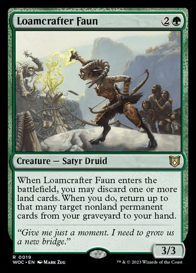 2023 Wilds of Eldraine Commander Loamcrafter Faun rare #19 rare card image