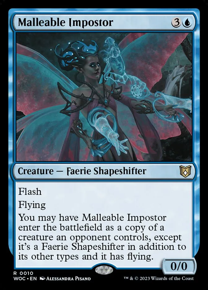 2023 Wilds of Eldraine Commander Malleable Impostor rare #10 rare card image