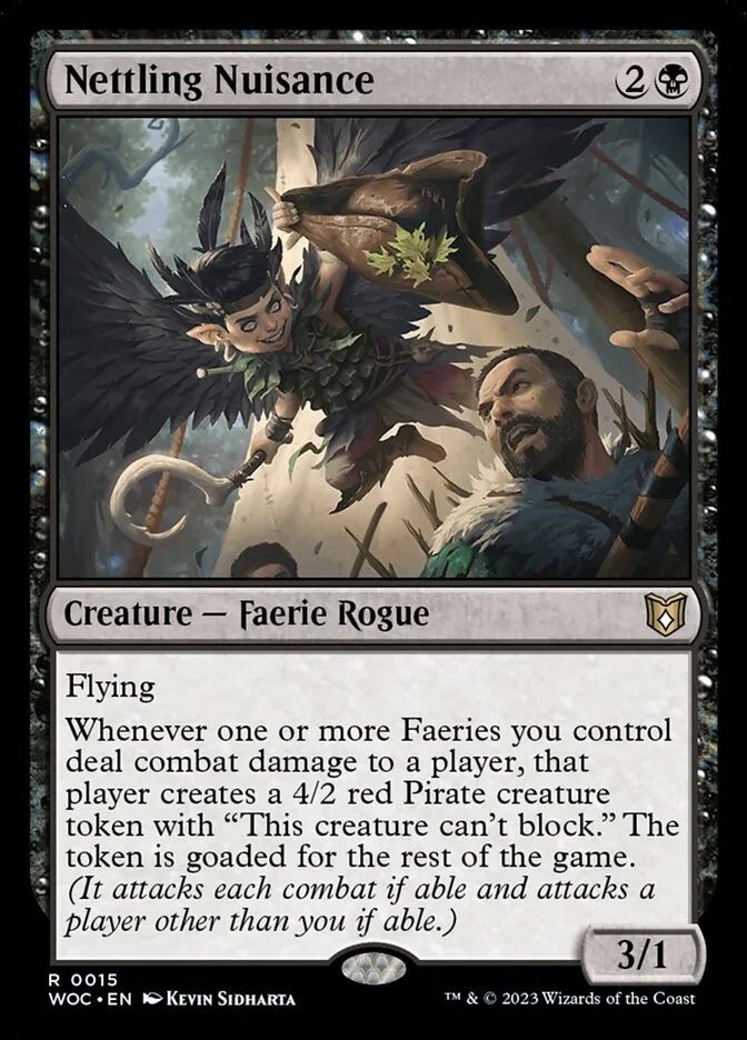 2023 Wilds of Eldraine Commander Nettling Nuisance rare #15 rare card image