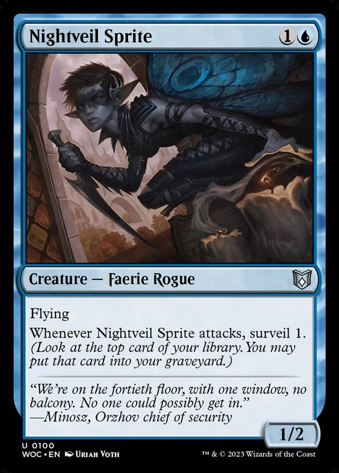 2023 Wilds of Eldraine Commander Nightveil Sprite uncommon #100 uncommon card image
