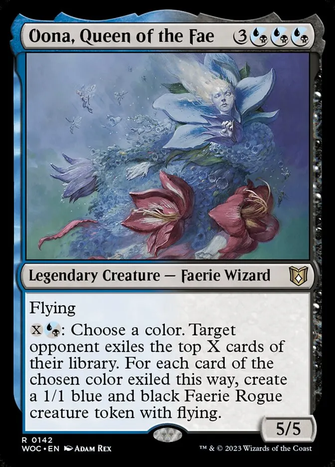 2023 Wilds of Eldraine Commander Oona, Queen of the Fae #142 rare card image