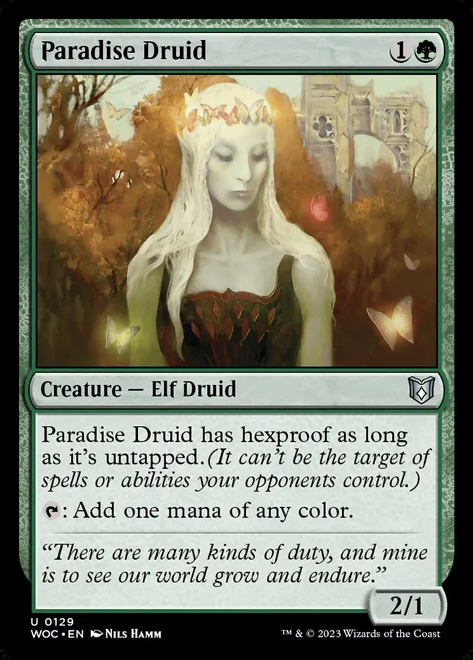 2023 Wilds of Eldraine Commander Paradise Druid #129 uncommon card image