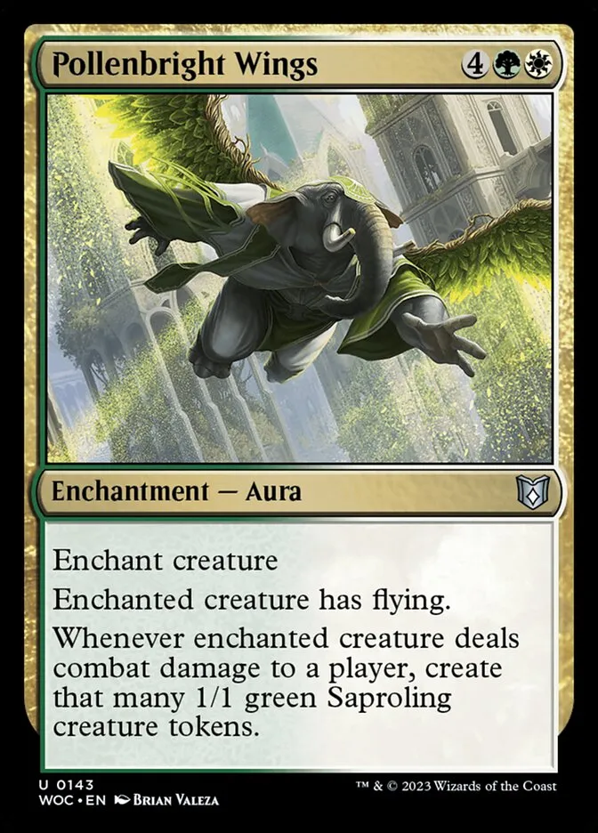 2023 Wilds of Eldraine Commander Pollenbright Wings #143 uncommon card image