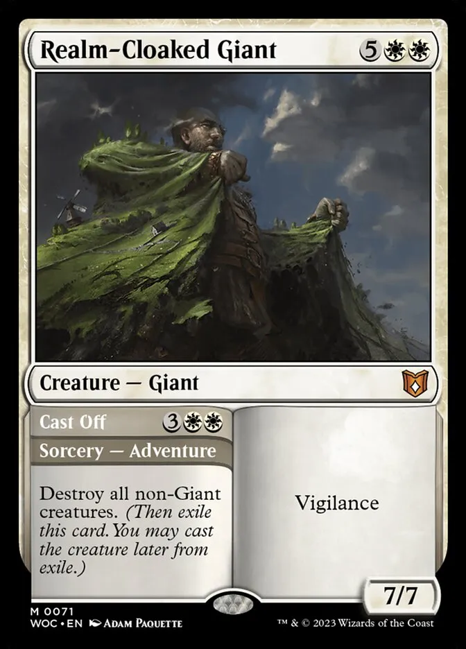 2023 Wilds of Eldraine Commander Realm-Cloaked Giant // Cast Off #71 mythic card image