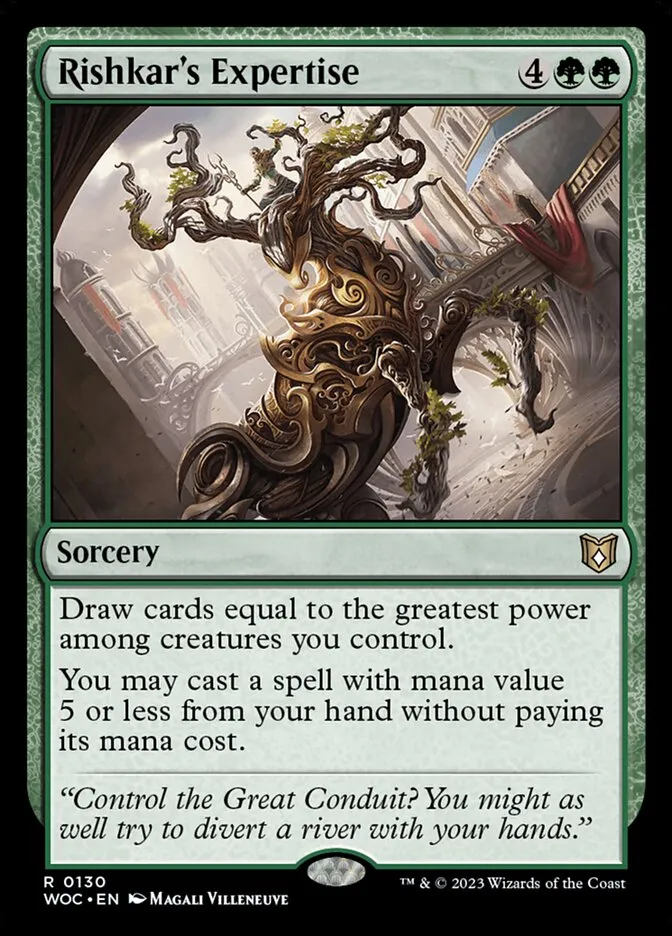 2023 Wilds of Eldraine Commander Rishkar's Expertise #130 rare card image