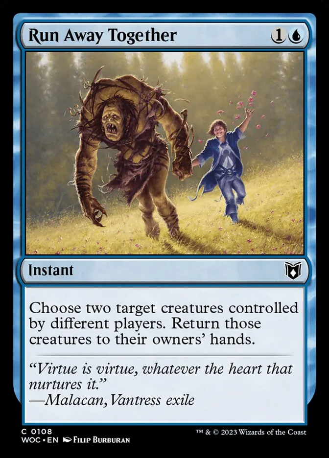 2023 Wilds of Eldraine Commander Run Away Together #108 common card image