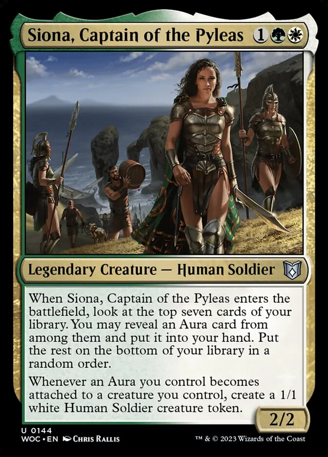 2023 Wilds of Eldraine Commander Siona, Captain of the Pyleas #144 uncommon card image