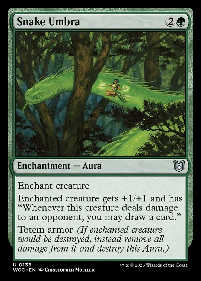 2023 Wilds of Eldraine Commander Snake Umbra #133 uncommon card image