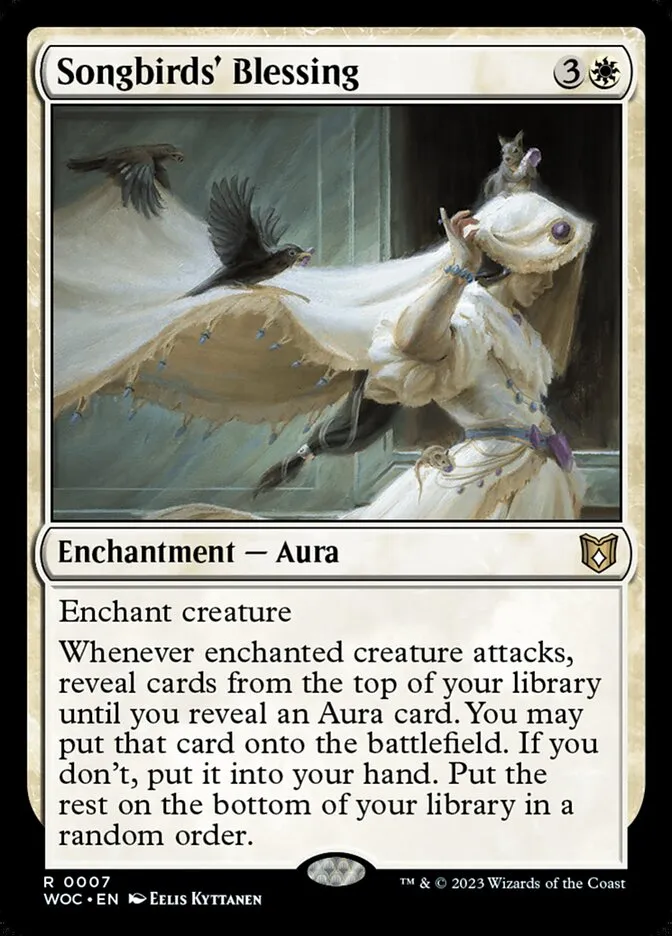 2023 Wilds of Eldraine Commander Songbirds' Blessing rare #7 rare card image