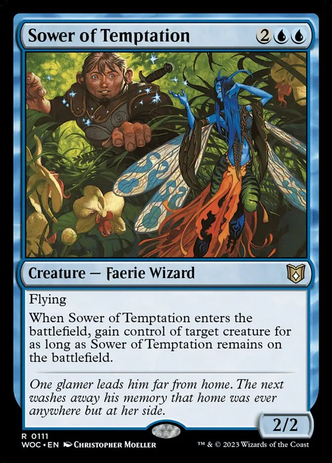 2023 Wilds of Eldraine Commander Sower of Temptation #111 rare card image