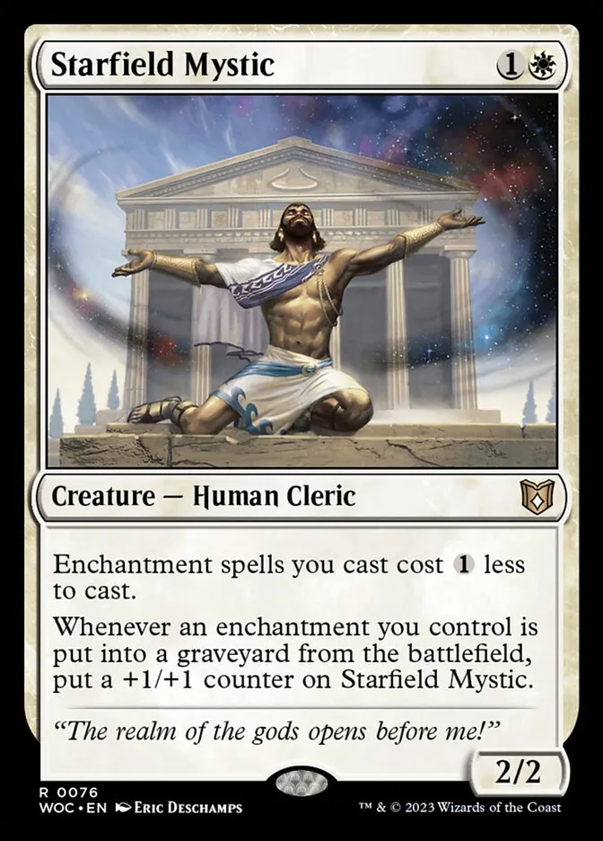 2023 Wilds of Eldraine Commander Starfield Mystic #76 rare card image