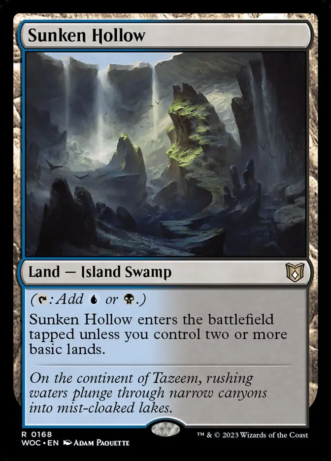 2023 Wilds of Eldraine Commander Sunken Hollow #168 rare card image