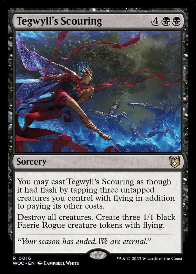 2023 Wilds of Eldraine Commander Tegwyll's Scouring rare #16 rare card image