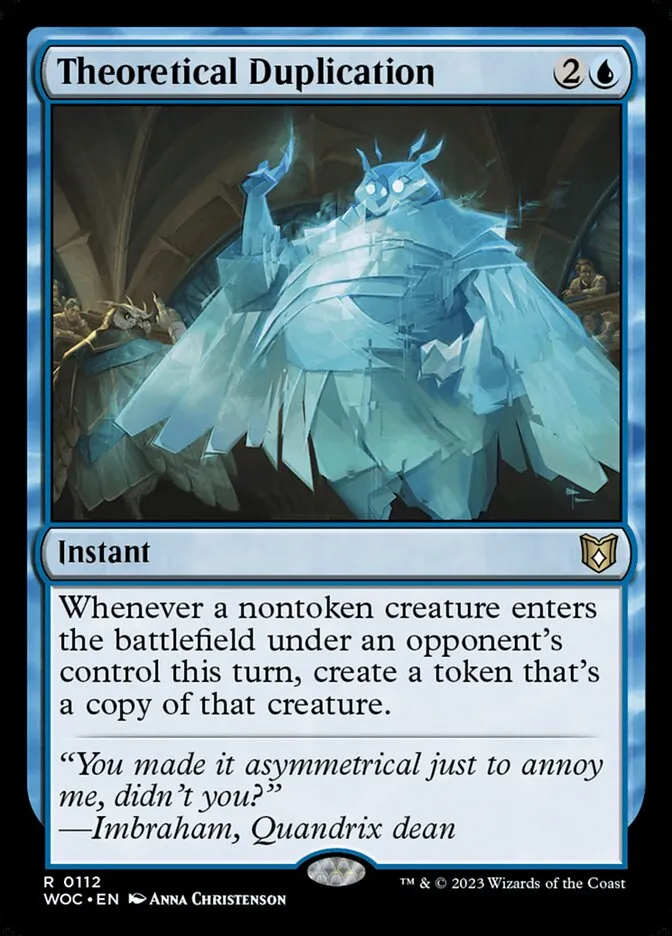 2023 Wilds of Eldraine Commander Theoretical Duplication #112 rare card image