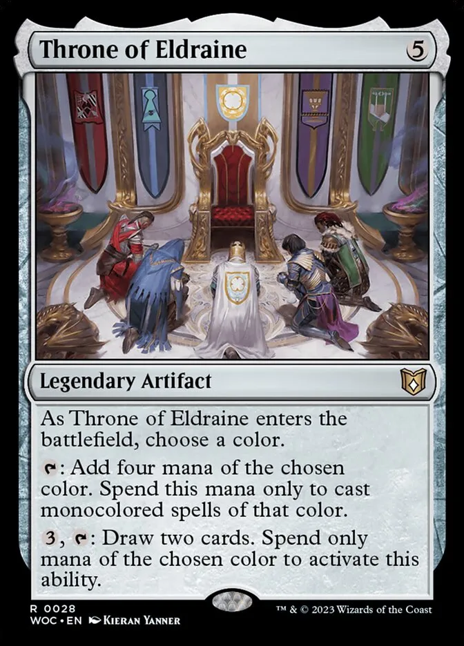 2023 Wilds of Eldraine Commander Throne of Eldraine rare #28 rare card image