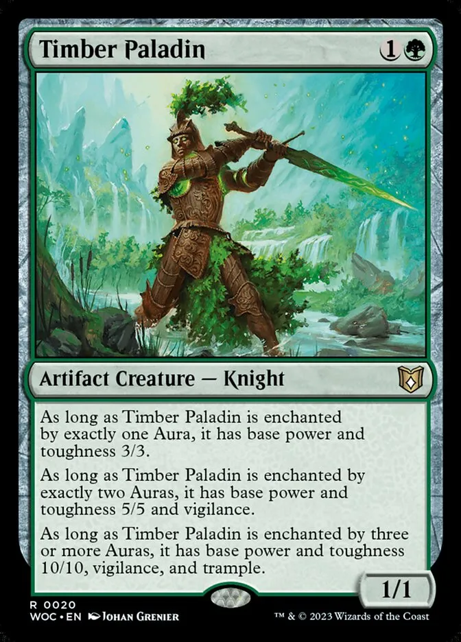 2023 Wilds of Eldraine Commander Timber Paladin rare #20 rare card image