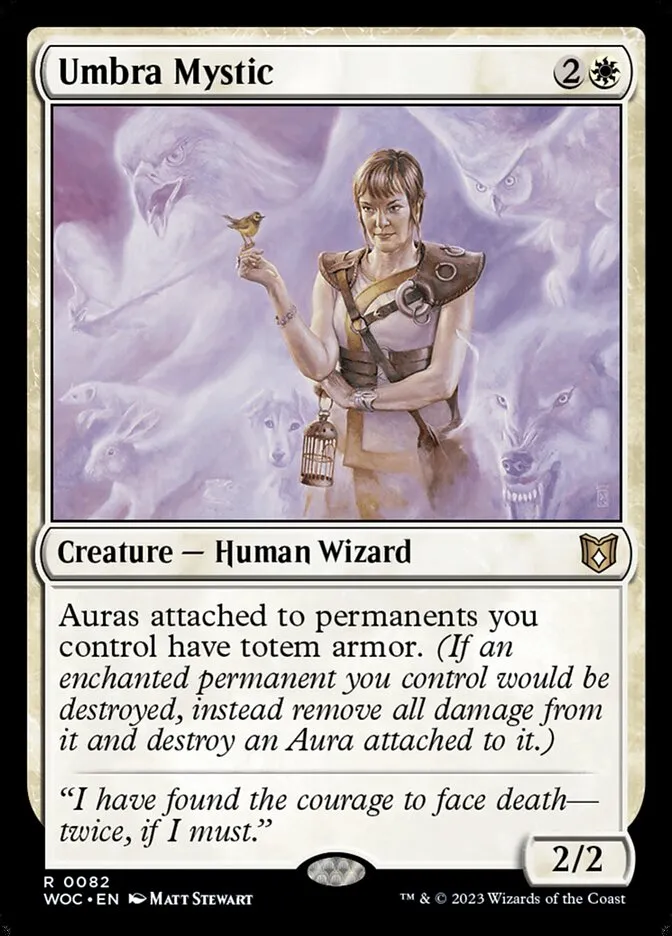 2023 Wilds of Eldraine Commander Umbra Mystic #82 rare card image