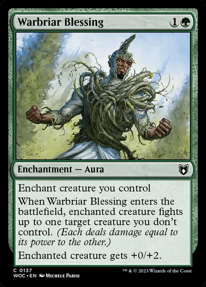 2023 Wilds of Eldraine Commander Warbriar Blessing #137 common card image