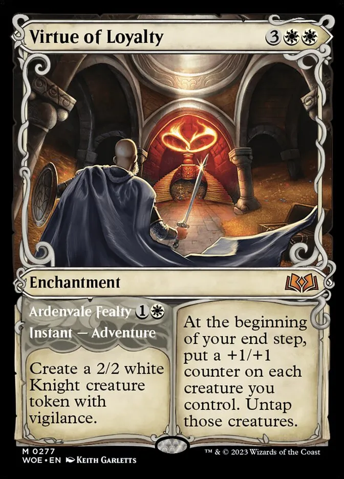 2023 Wilds of Eldraine Virtue of Loyalty // Ardenvale Fealty mythic #277 mythic card image