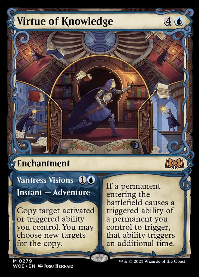 2023 Wilds of Eldraine Virtue of Knowledge // Vantress Visions mythic #279 mythic card image