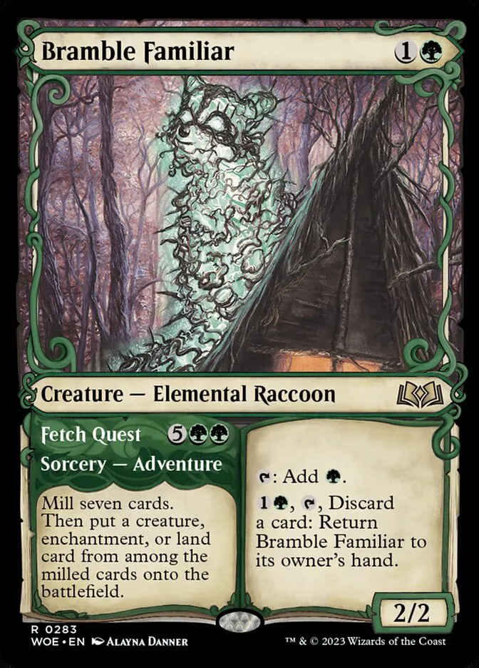 2023 Wilds of Eldraine Bramble Familiar // Fetch Quest #283 rare card image