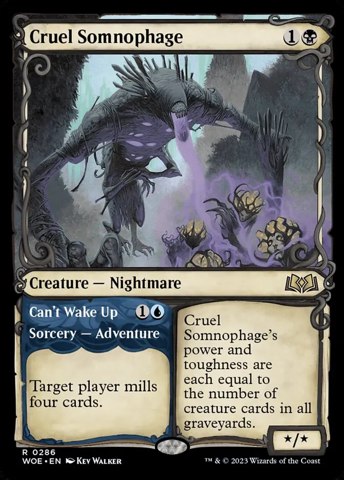 2023 Wilds of Eldraine Cruel Somnophage // Can't Wake Up #286 rare card image