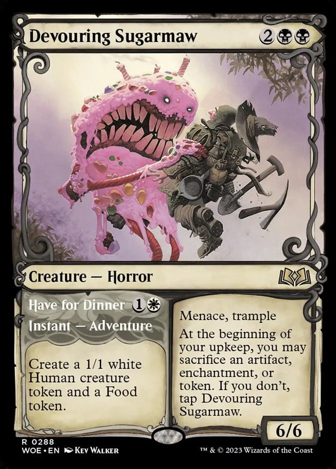 2023 Wilds of Eldraine Devouring Sugarmaw // Have for Dinner #288 rare card image