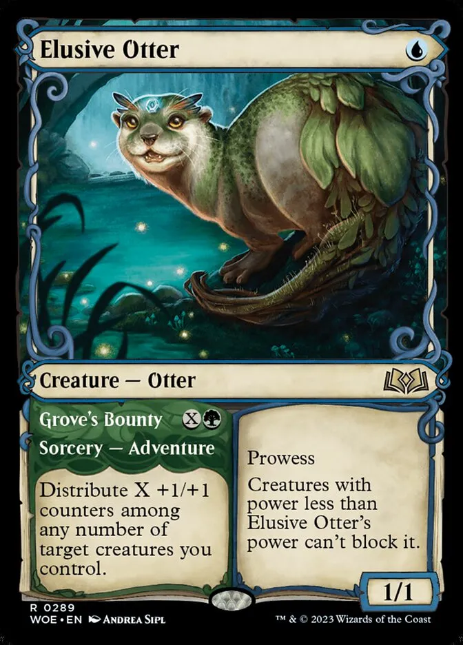 2023 Wilds of Eldraine Elusive Otter // Grove's Bounty #289 rare card image