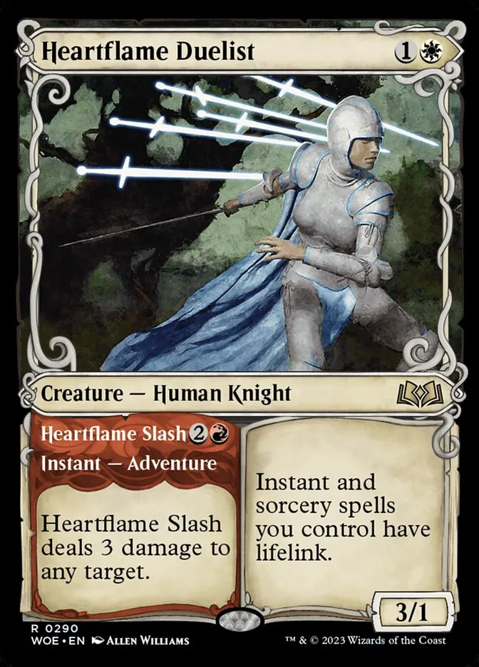 2023 Wilds of Eldraine Heartflame Duelist // Heartflame Slash #290 rare card image