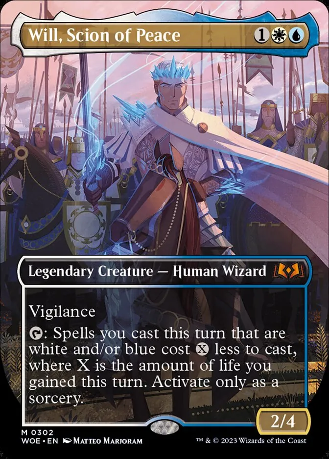 2023 Wilds of Eldraine Will, Scion of Peace [Borderless] mythic #302 mythic card image