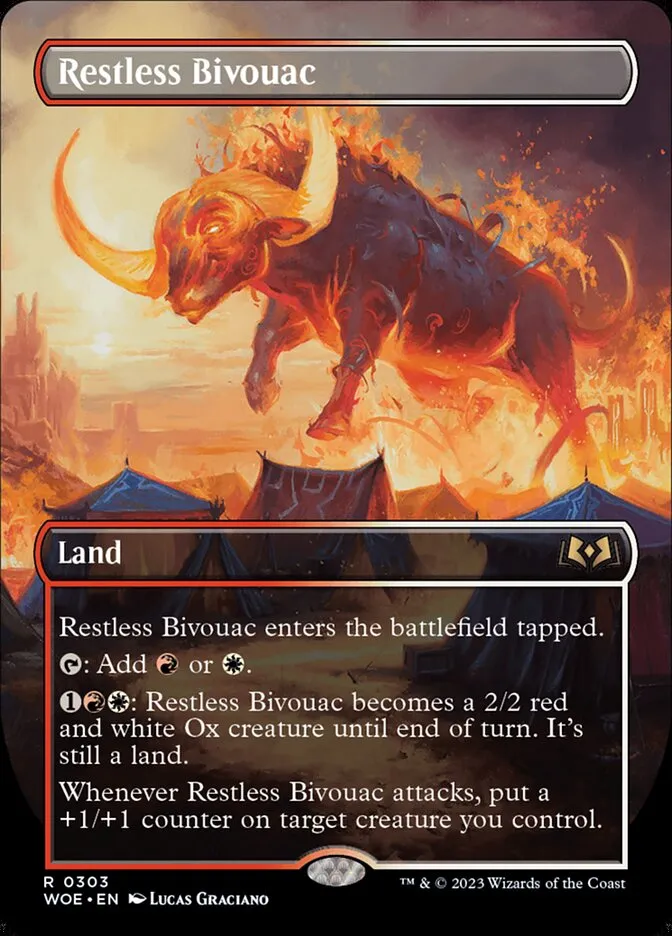 2023 Wilds of Eldraine Restless Bivouac [Borderless] rare #303 rare card image