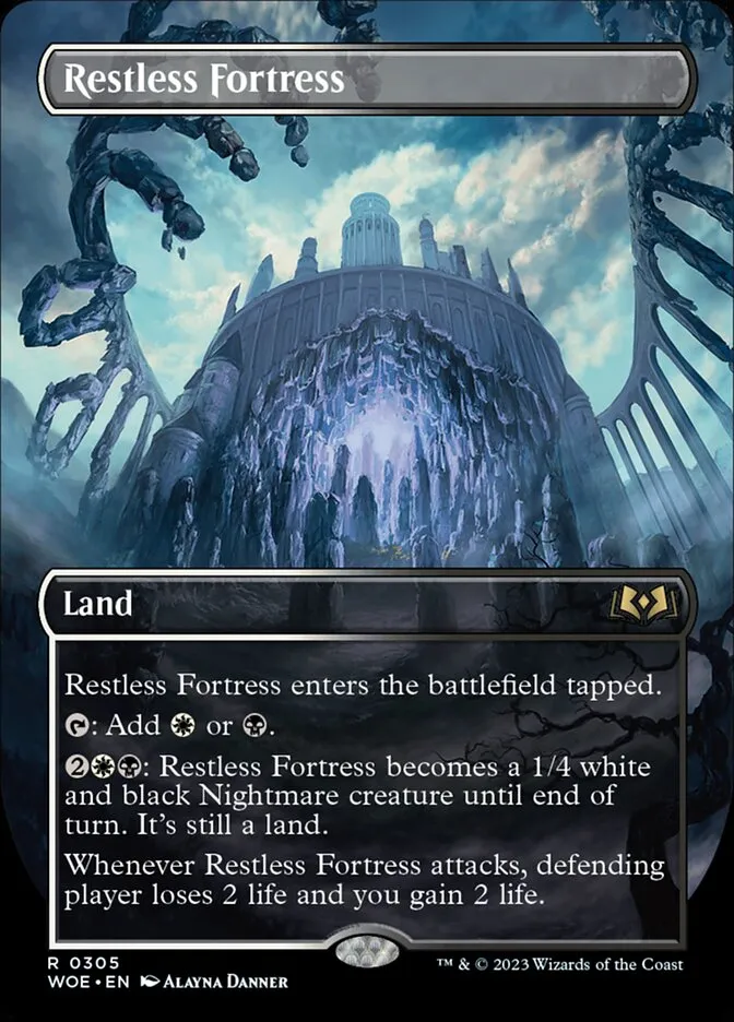 2023 Wilds of Eldraine Restless Fortress [Borderless] rare #305 rare card image