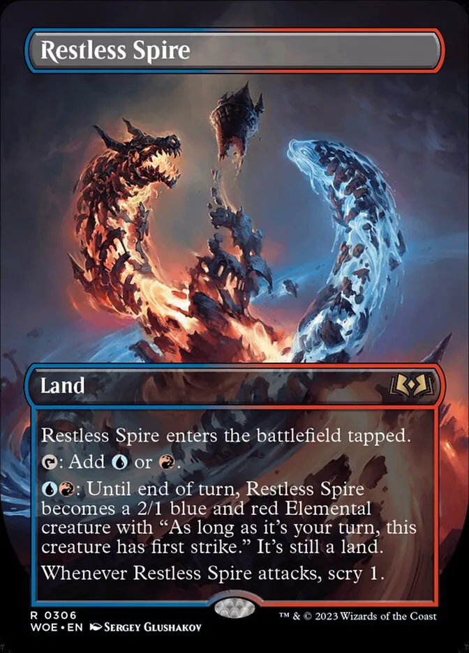 2023 Wilds of Eldraine Restless Spire [Borderless] rare #306 rare card image