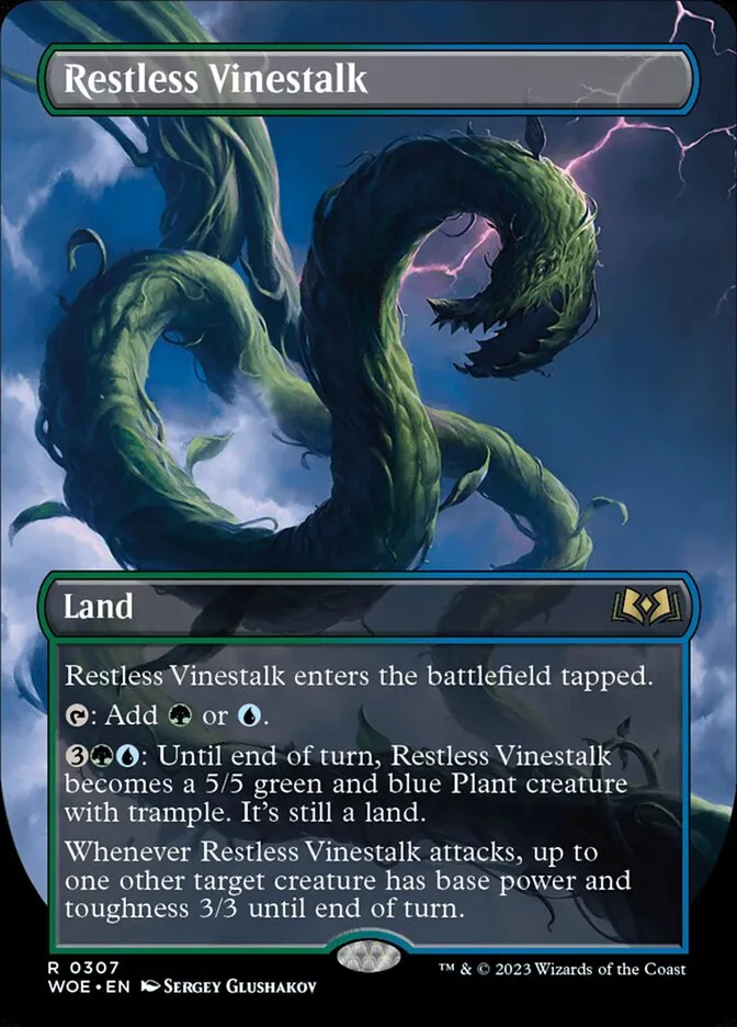 2023 Wilds of Eldraine Restless Vinestalk [Borderless] rare #307 rare card image