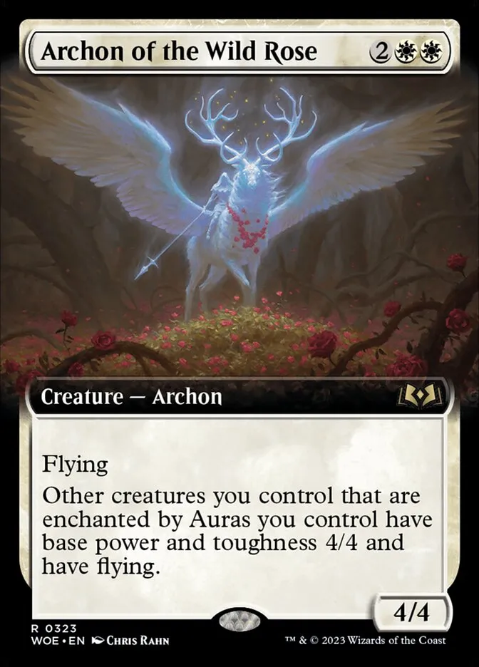 2023 Wilds of Eldraine Archon of the Wild Rose rare #323 rare card image