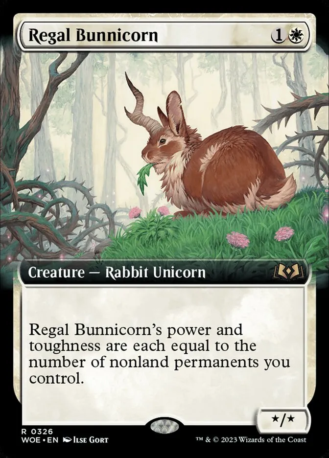 2023 Wilds of Eldraine Regal Bunnicorn [Extended Art Foil] rare #326 rare card image