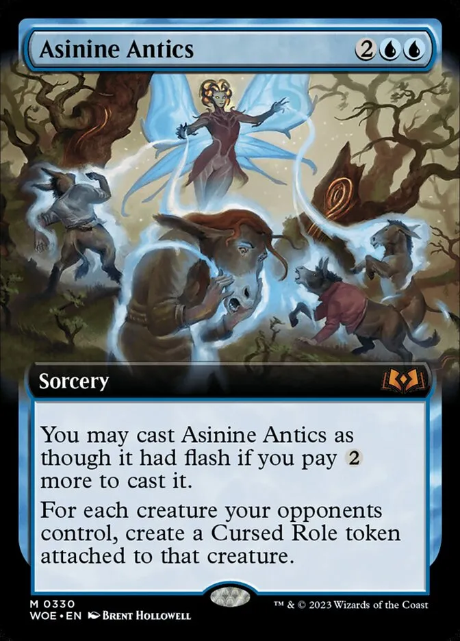 2023 Wilds of Eldraine Asinine Antics [Extended Art Foil] mythic #330 mythic card image