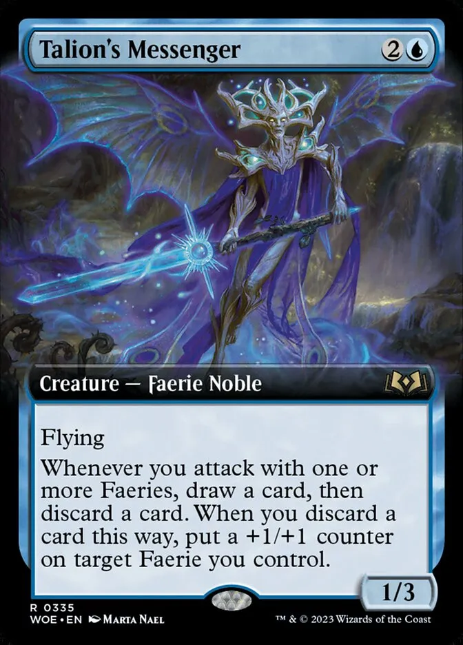 2023 Wilds of Eldraine Talion's Messenger rare #335 rare card image