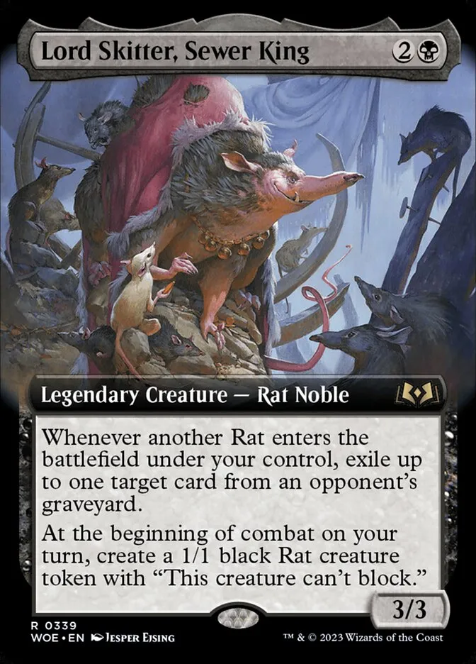 2023 Wilds of Eldraine Lord Skitter, Sewer King [Extended Art Foil] rare #339 rare card image