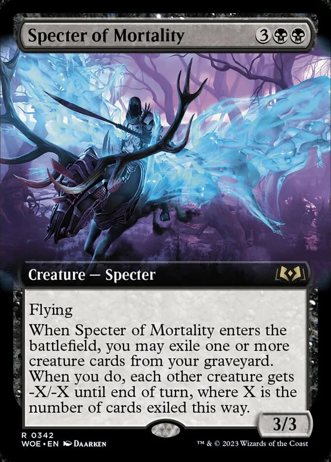 2023 Wilds of Eldraine Specter of Mortality rare #342 rare card image