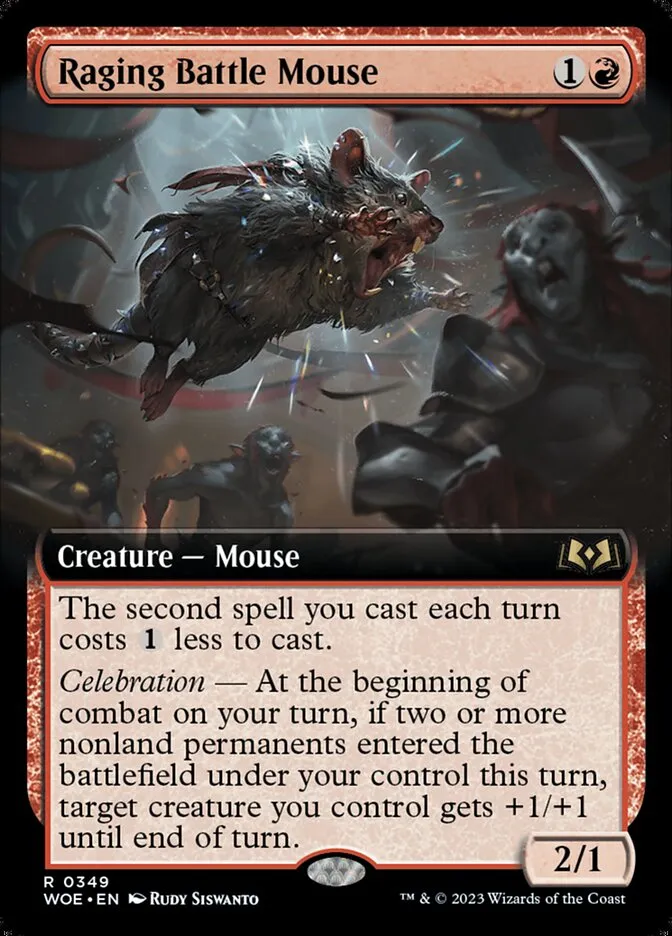 2023 Wilds of Eldraine Raging Battle Mouse rare #349 rare card image
