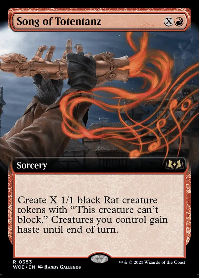 2023 Wilds of Eldraine Song of Totentanz [Extended Art Foil] rare #353 rare card image