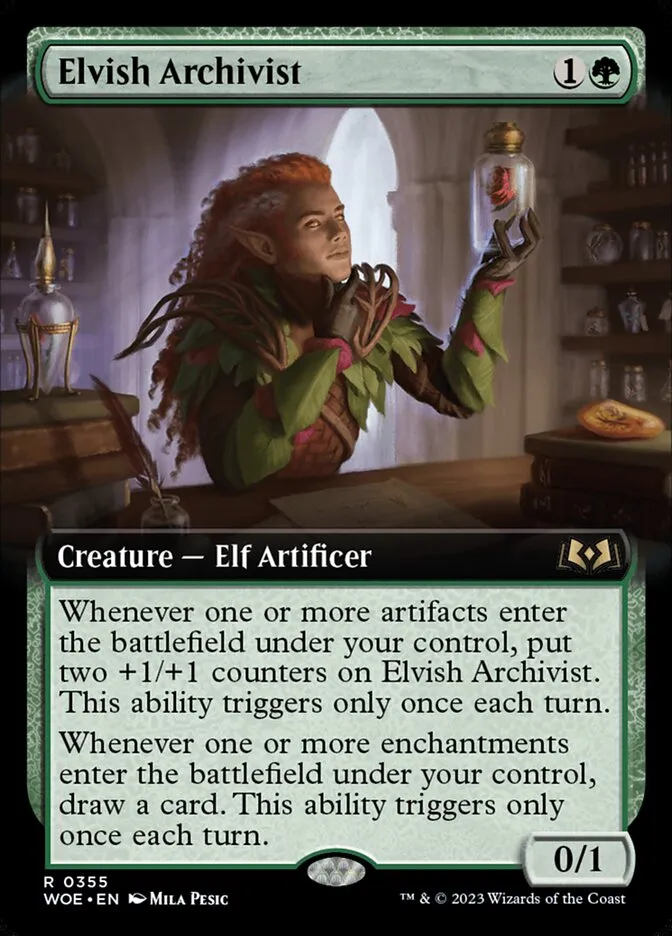 2023 Wilds of Eldraine Elvish Archivist rare #355 rare card image