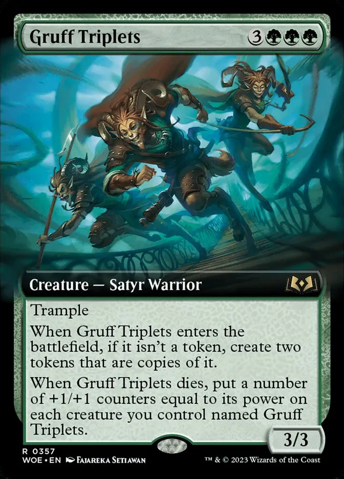 2023 Wilds of Eldraine Gruff Triplets rare #357 rare card image