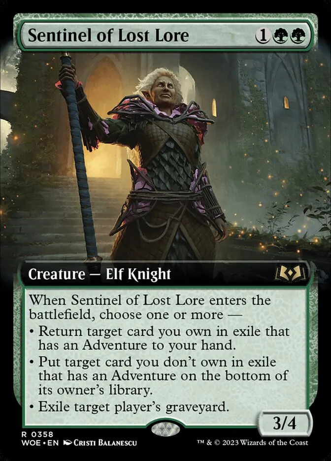2023 Wilds of Eldraine Sentinel of Lost Lore rare #358 rare card image