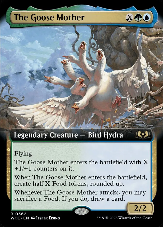 2023 Wilds of Eldraine The Goose Mother [Extended Art Foil] rare #362 rare card image