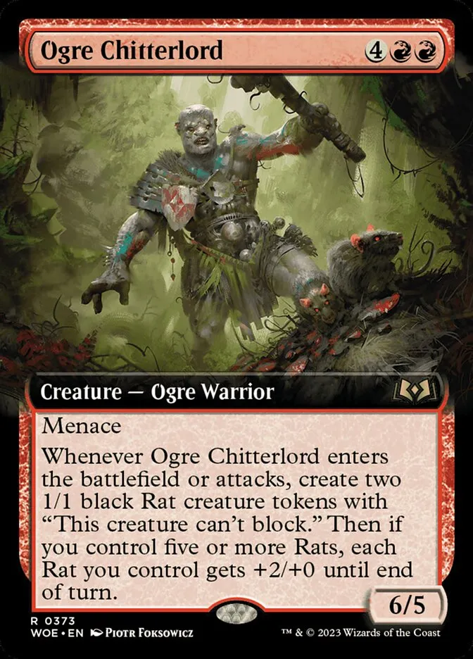 2023 Wilds of Eldraine Ogre Chitterlord rare #373 rare card image