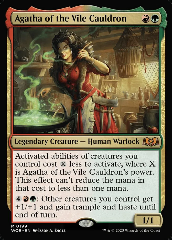 2023 Wilds of Eldraine Agatha of the Vile Cauldron mythic #199 mythic card image