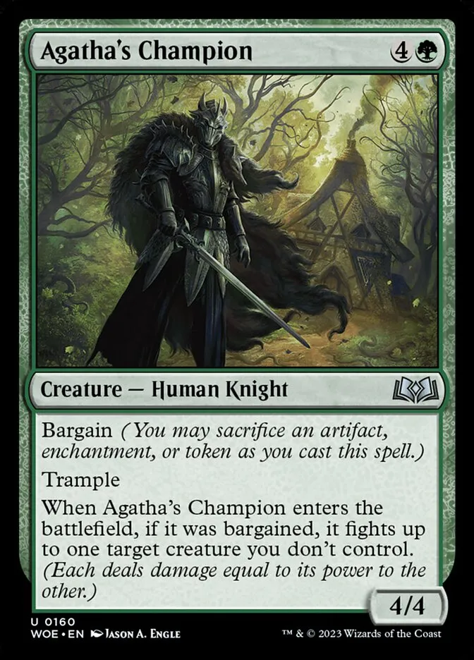 2023 Wilds of Eldraine Agatha's Champion #160 uncommon card image